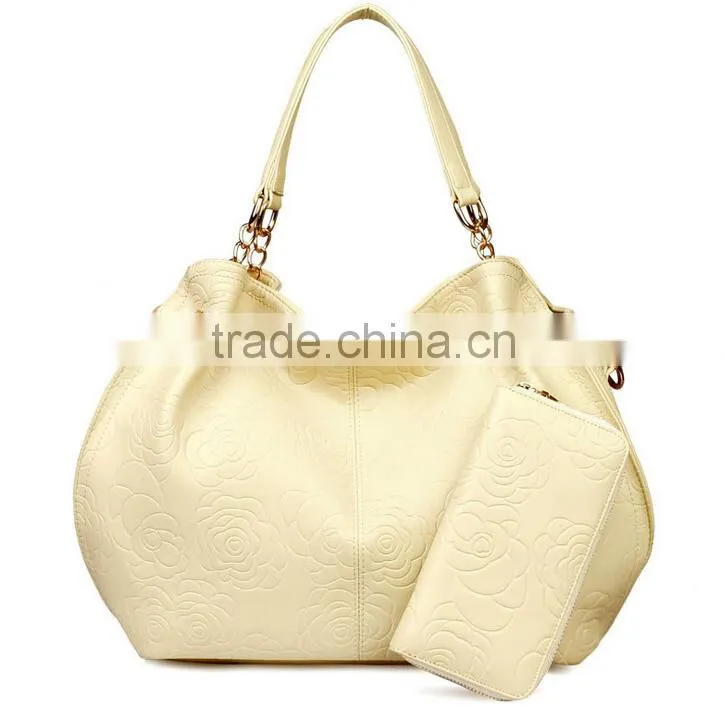 Soft Rose Tote Bag Metal Chain Connected Shoulder Strap Famous Designer Handbag