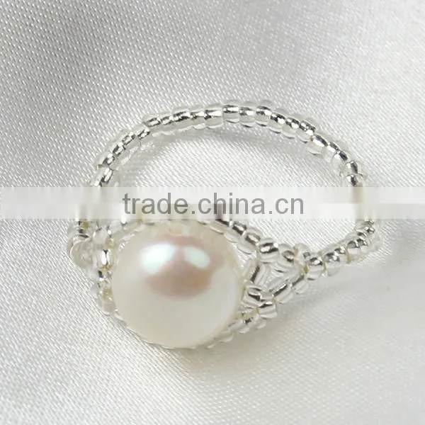 cultured pearl ring/freshwater pearl ring