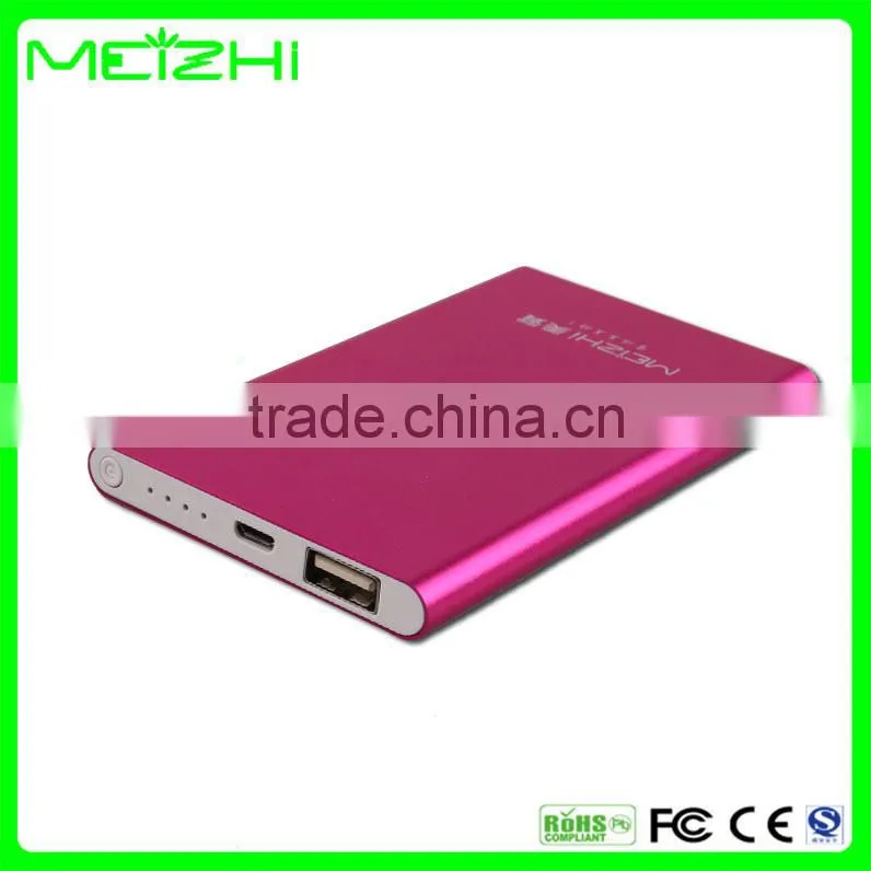Shenzhen factory cheap price offer ultra slim power bank with led charge indicator