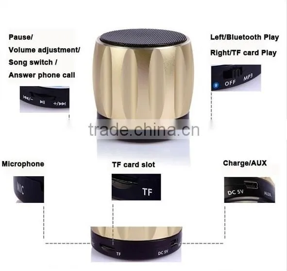 china S13 bluetooth mini speaker with micro TF card lind in function