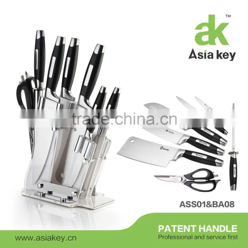7PCS Stainless Steel Kitchen Knife Set With Acrylic Block