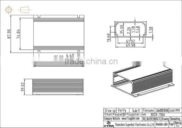 Aluminum Box Enclosure Case electrical panel box sizes -4.33"*2.91"*1.50"(L*W*H)