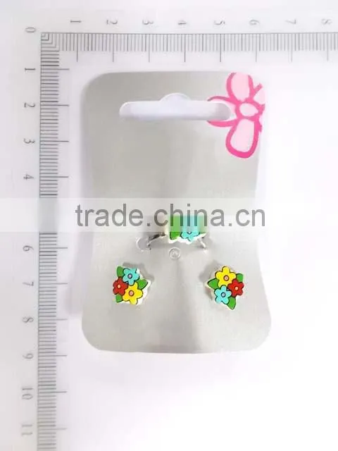 Cute acrylic sun baby earring and ring set for little girls