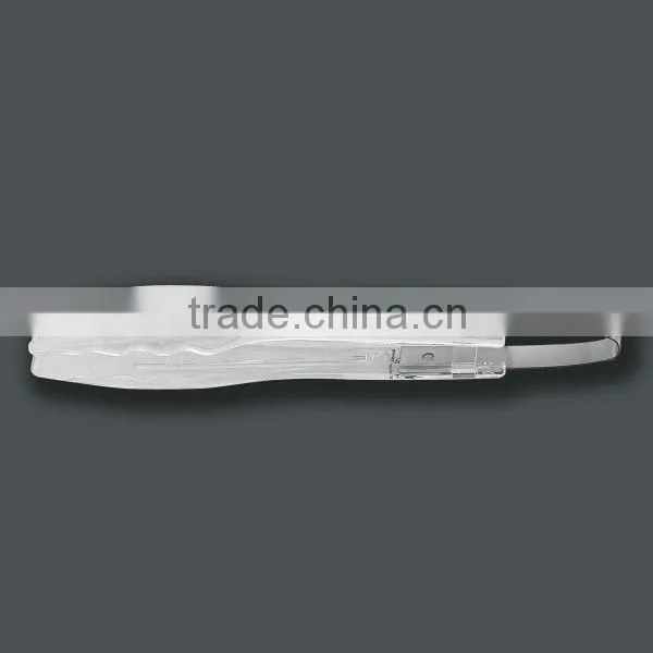 White plastic handle food serving tongs at low price