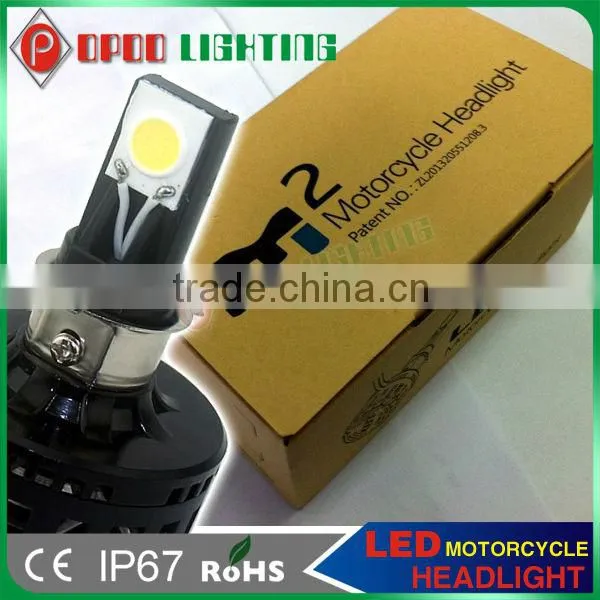 Hotsale DC 6-36V 15w 1650 lumen H4 H6 H7 COB motorcycle led headlight