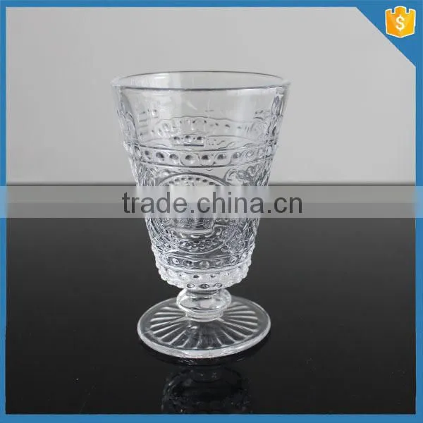 Pressed French Design glass Wine Goblet