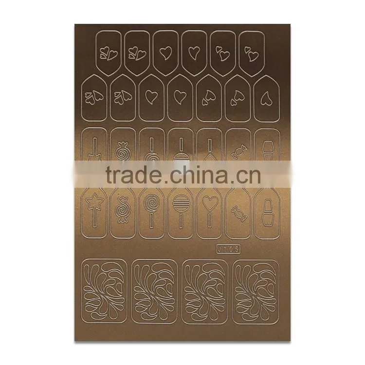 Reusable Matte Metallic Nail Stencil Sticker