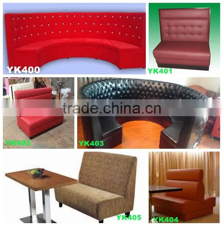 Customed u shape leather booth with lowback booth YK205