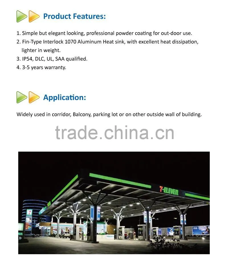75W UL DLC SAA Listed Gas Station LED Canopy Light