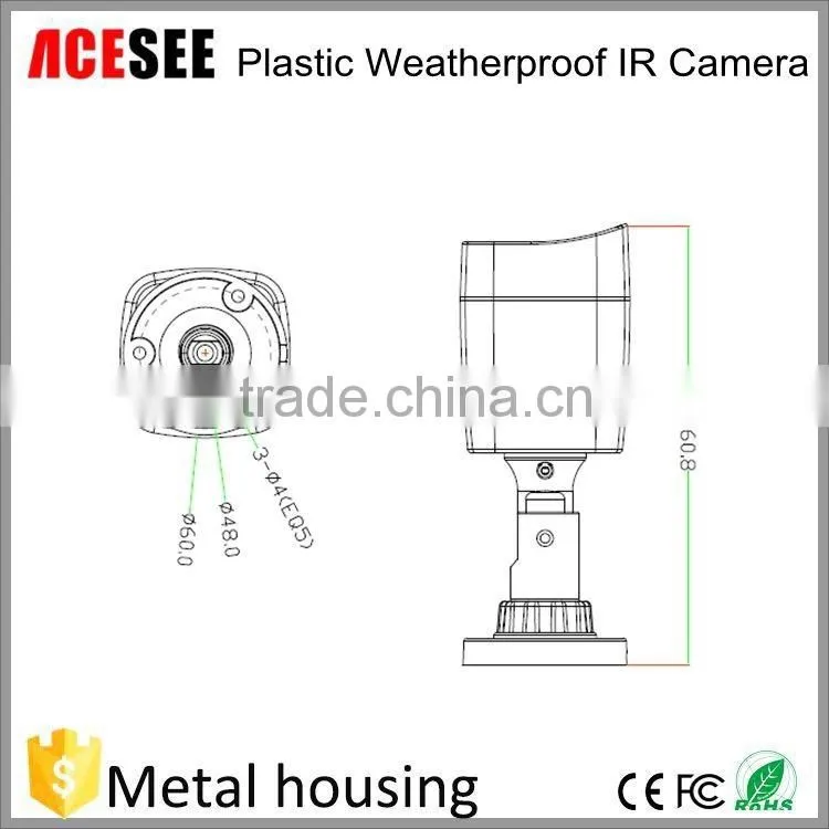 Hot selling! bullet camera IR camera night vision dome Plastic Weatherproof IR Camera AVBM20HTC200P
