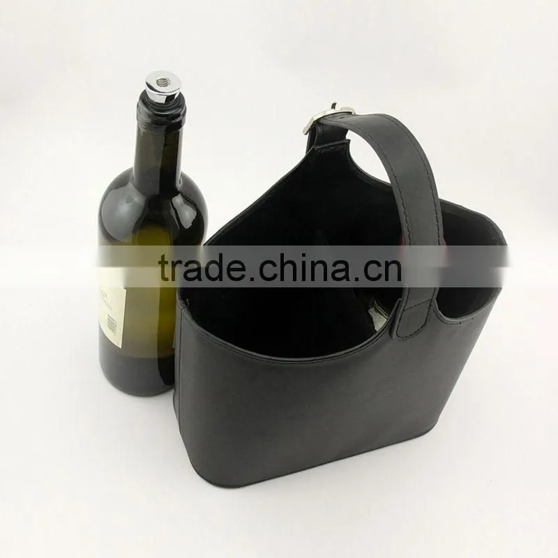 2 bottle PU leather wine bag