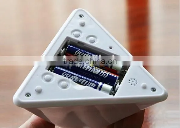 Top sale triangle color changing digital alarm clock/desk clock/calendar clock
