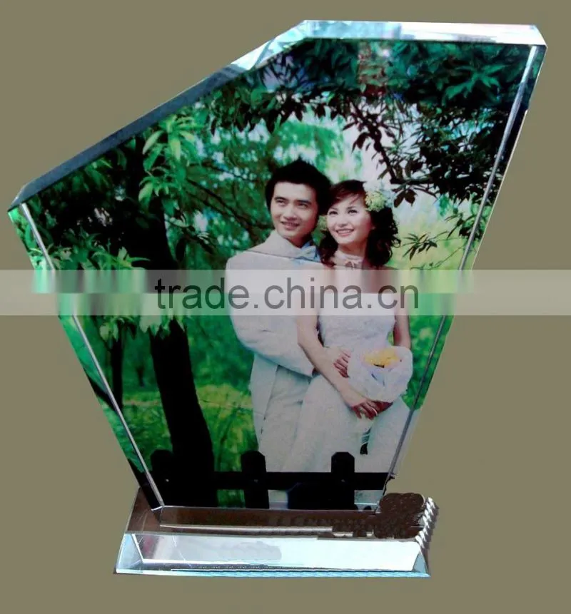 Crystal frame with bevel circle and rectangle shape