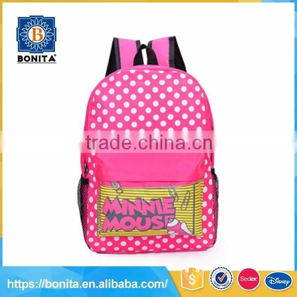 Hot sales durable 600d soft pink fancy women backpack bag