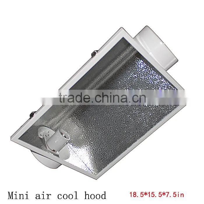 grow light reflector cool hood 6"with flip down glass