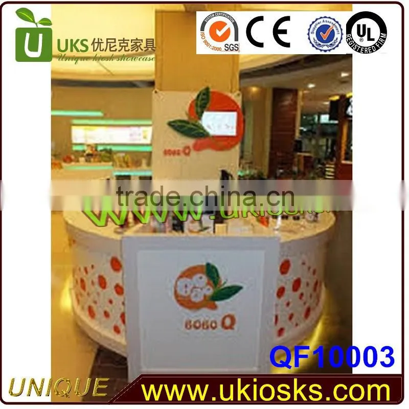 Customized square juice bar&juice kiosk&Pine apple kiosk with unique 3d design