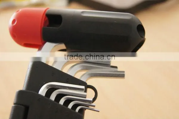 9PCS Ball Head Hex Key Wrench+Plastic Sleeve
