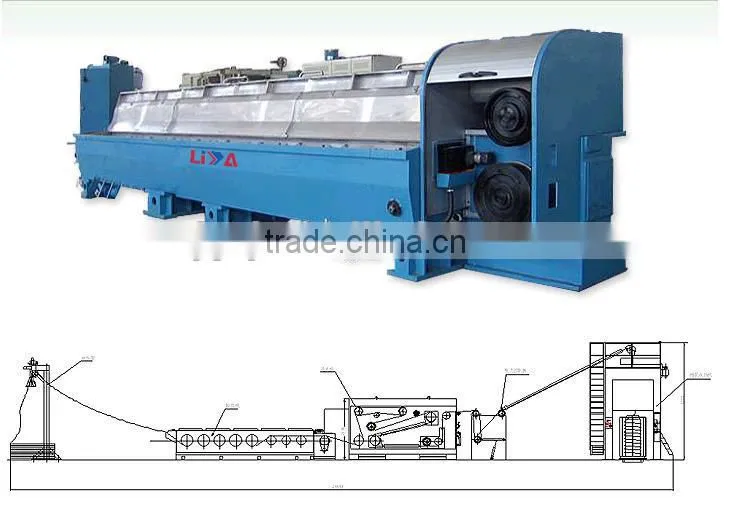 9Dies Aluminium/Copper rod breakdown wet wire drawing machines price