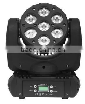 Guangzhou 7X12W 4in1 RGBW led beam moving head lighting mini stage light