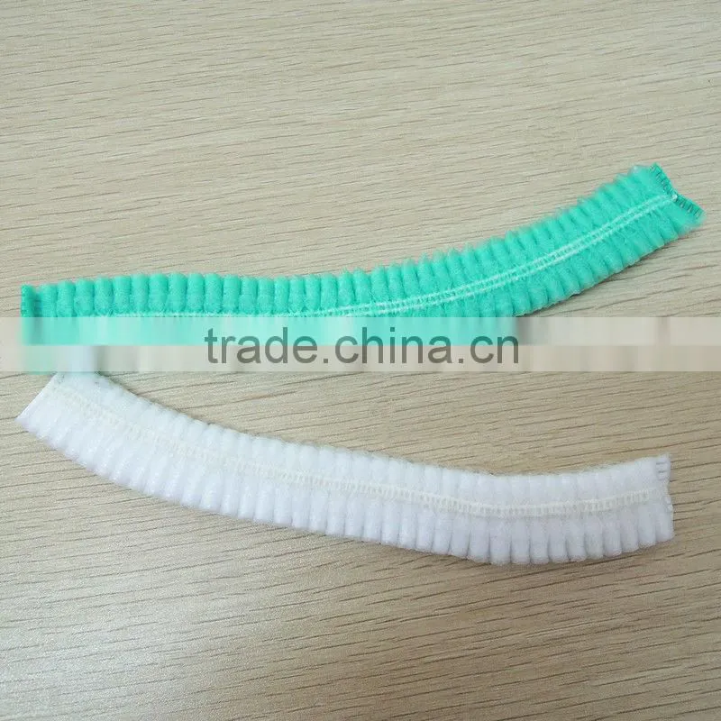 disposable breathable light blue bouffant caps