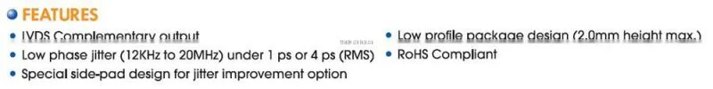 5x3.2mm SMD LVDS Crystal Oscillator