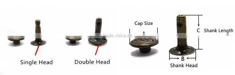 Custom Fashion Metal Flat Head Rivets And Studs For Leather Bag