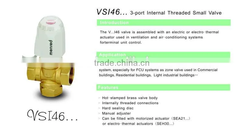 VEI 46 , 3-port internal threaded valve, High Quality Valve,3 Way Valve,Brass Valve for ventilation and air-conditioning system
