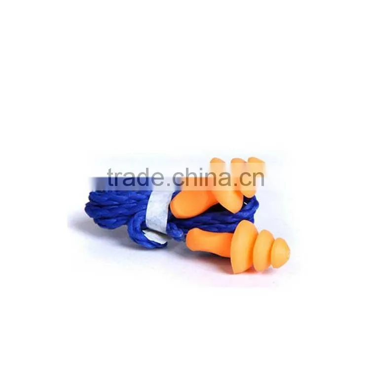 CE standard silicone string earplugs for hearing protection