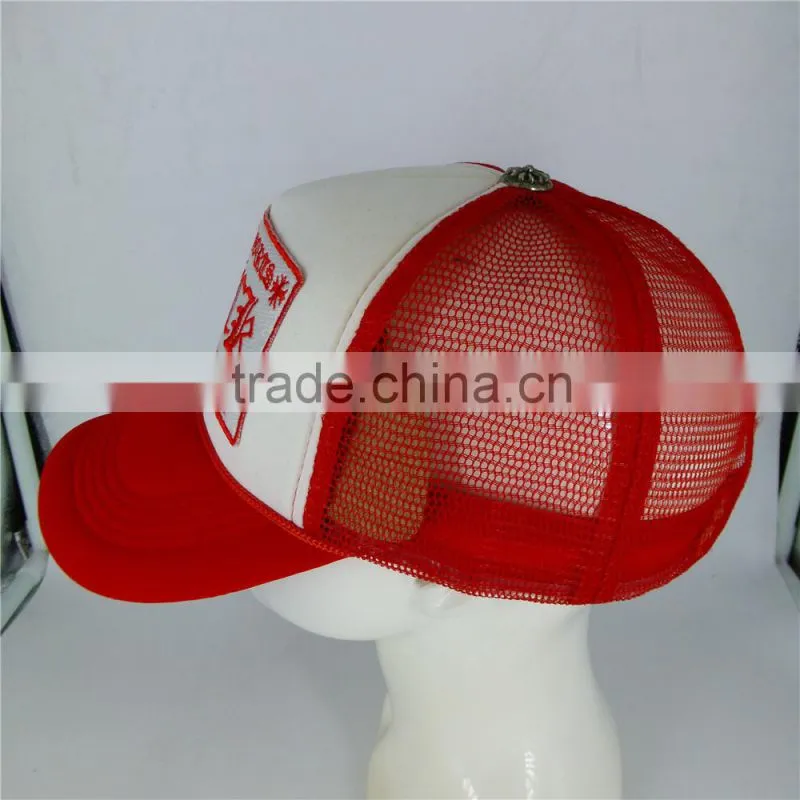 5-Panel High Profile Cheap Trucker Caps Mesh Caps With Embroidery Patch Logo