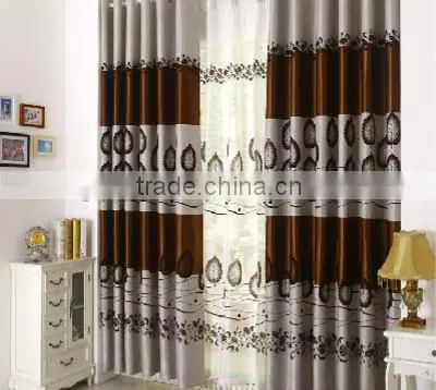 2015 moden flocd blackout fabric window curtain home textile sun protection curtain
