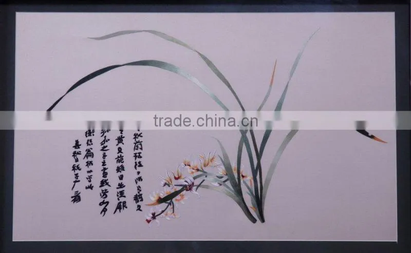 Handworked embroidery wall-hanging---Cymbidium