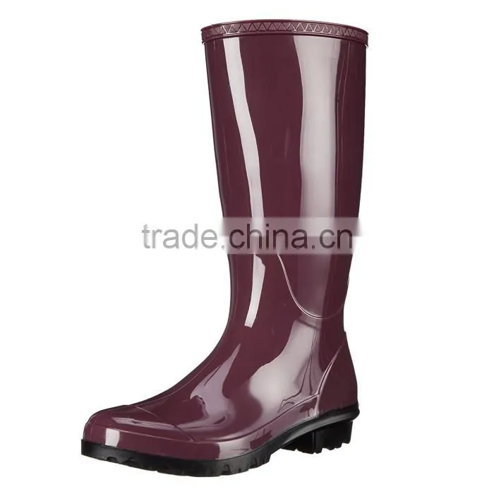 Womens Shiny PVC Wellington Boots For Rain