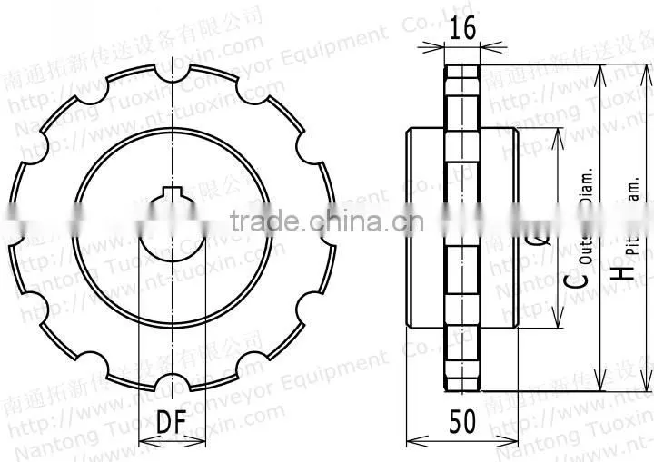 Machined Plastic Sprocket for Plastic Tabletop Chain