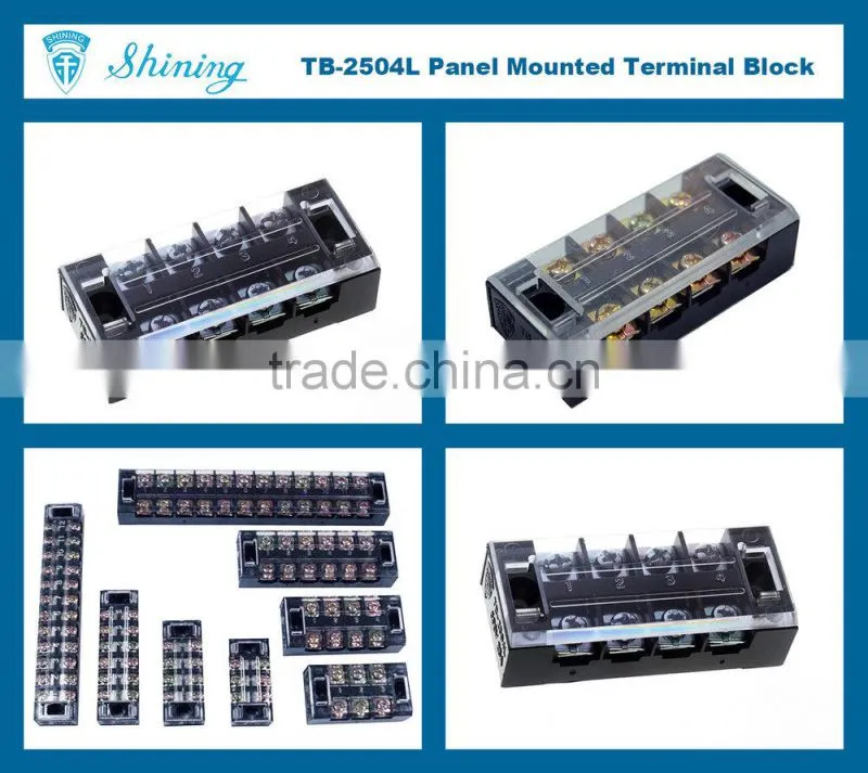 TB-2504L Electrical 600V 25 Amp 4 Pole Wire Wrap Terminal Block