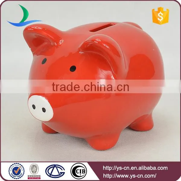 YScb0011-01 Wholesale red piggy bank ceramic