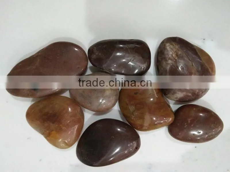 Natural polished red pebble,decorated pebble