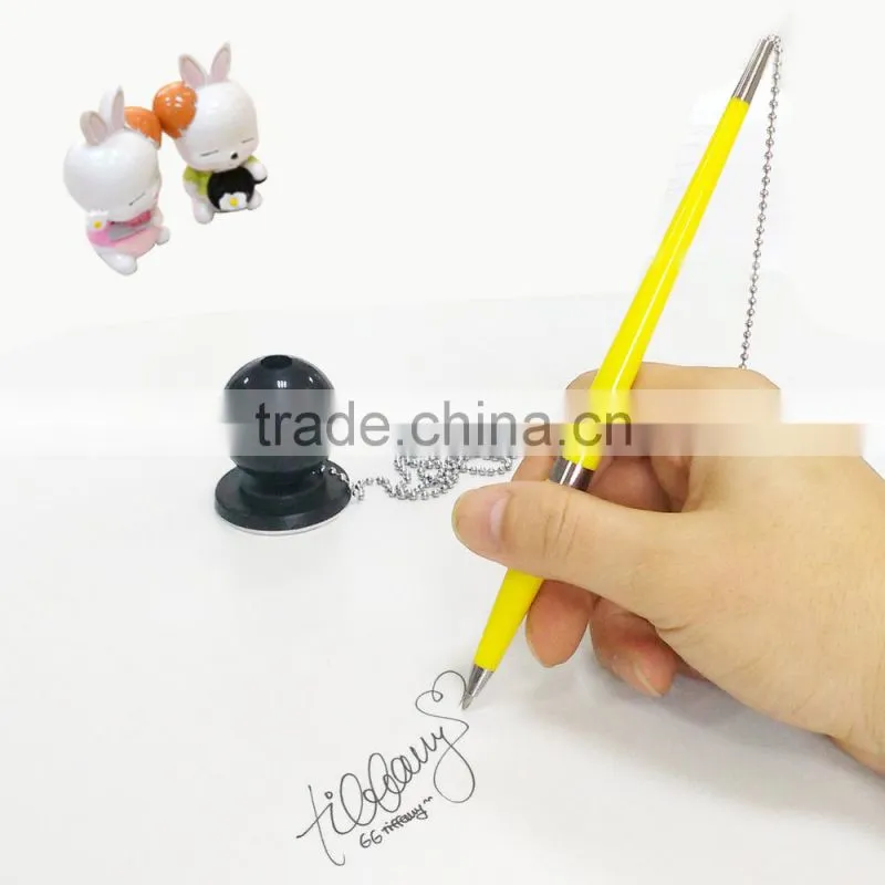 wholesale promotion table pen,plastic desk pen with chain
