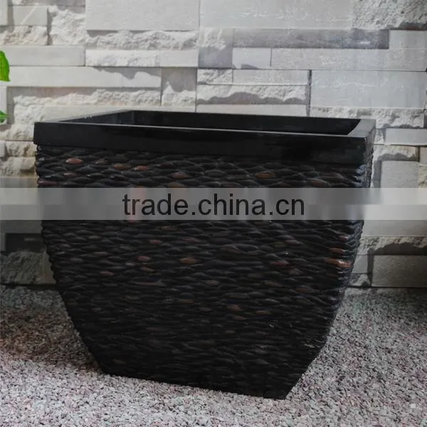 Different Style Home Garden Handmade Black Stone Molds Garden Resin Flower Pot