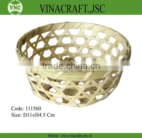 Bamboo tool basket with four dividers