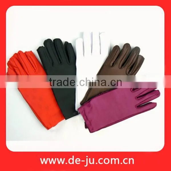 Black Satin Hand Decoration Gloves Bridal Glove