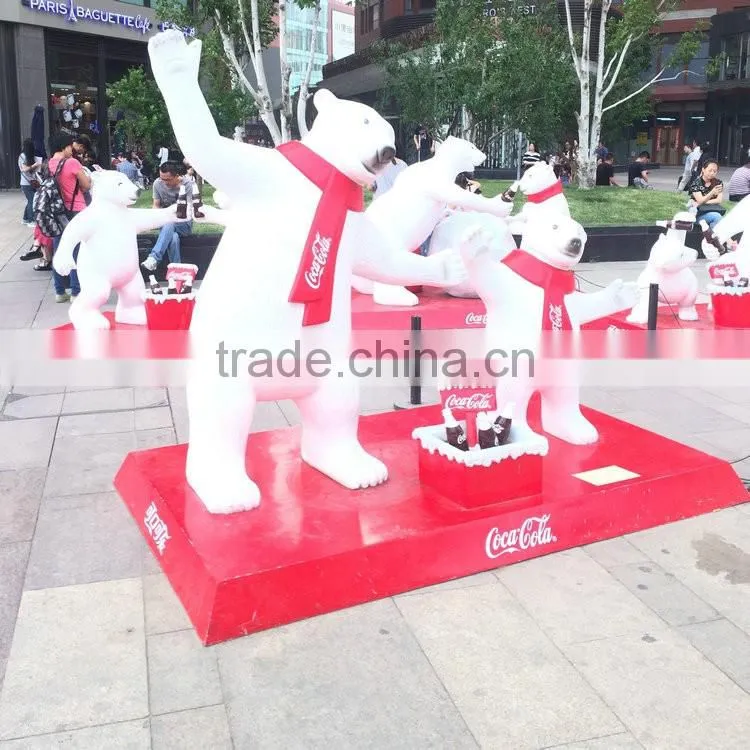 Outdoor fiberglass bear sculpture for playground