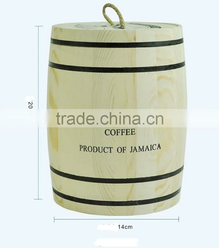 small recycle wooden small keg for coffee bean
