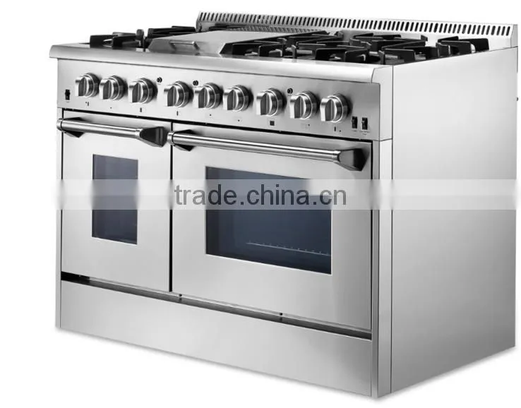 Heavy duty stainless steel 48" Professional Gas Range CSA Certified freestanding 6 burner + Grill on Top(BG10-M516)