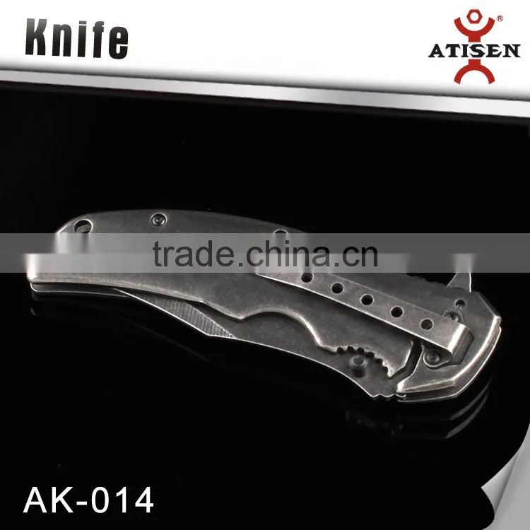 New Design 3Cr13+Stainless Steel Stone Wash Camping Knife