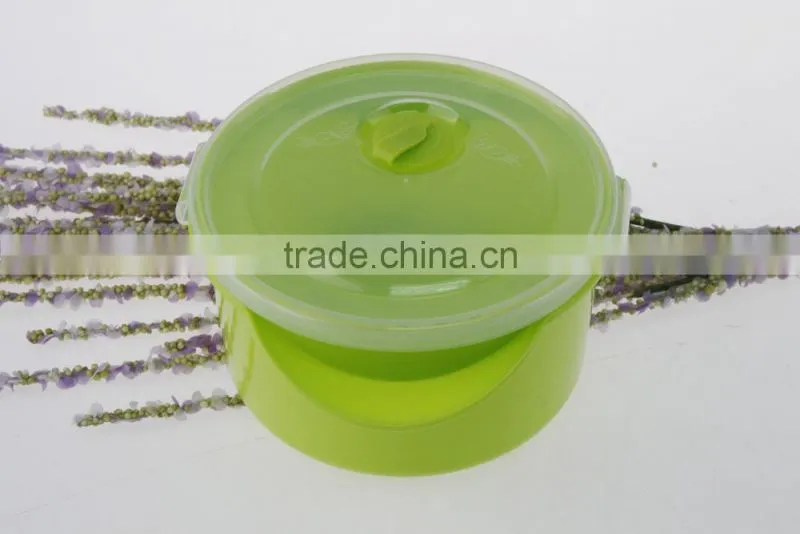Round Customized LOGO New Design Plastic Food Lunch Box With Lock