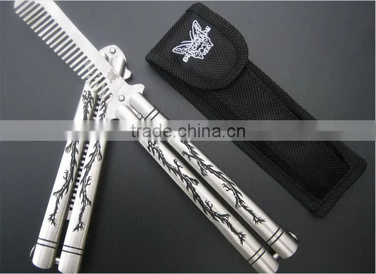 Wholesales Sliver Comb Multi function Stainless Steel Trainer Tool Butterfly Comb