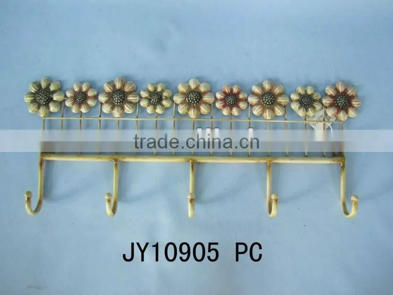 Decorative Metal Wall hook with wooden plague