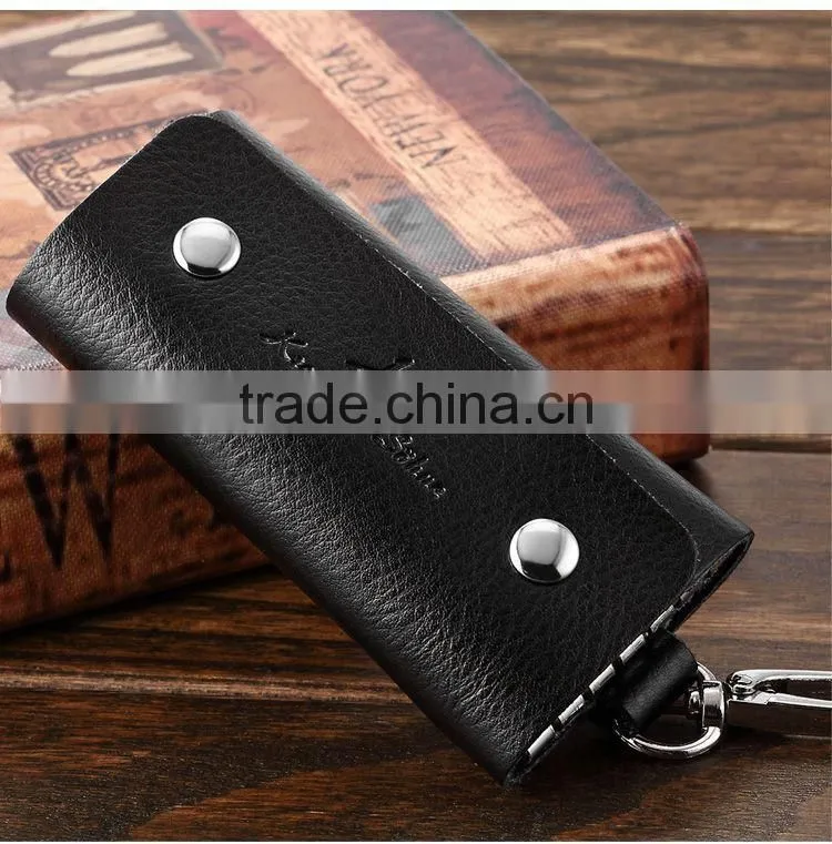 Genuine Leather Mens Key Holder Accessory Bag Purse Key Chain Wallet Case