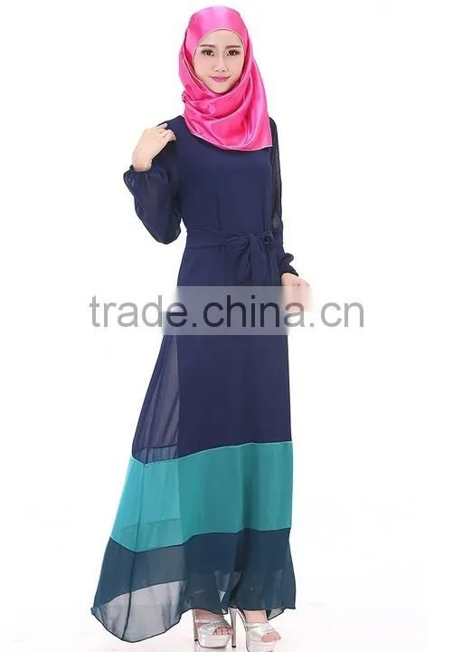 new fashion long sleeve hijab muslim long dress chiffon