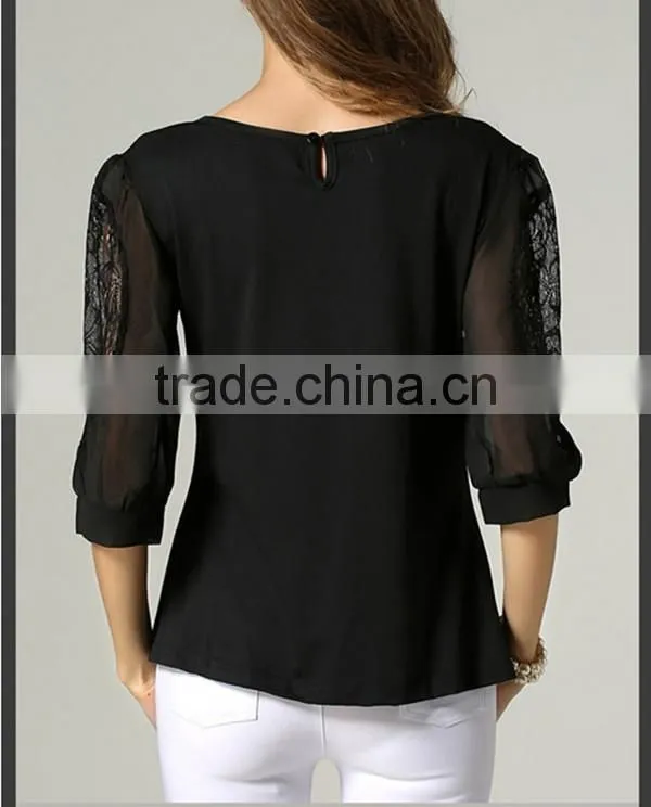 European and American style large size look slim chiffon fashion summer latest loose t shirt